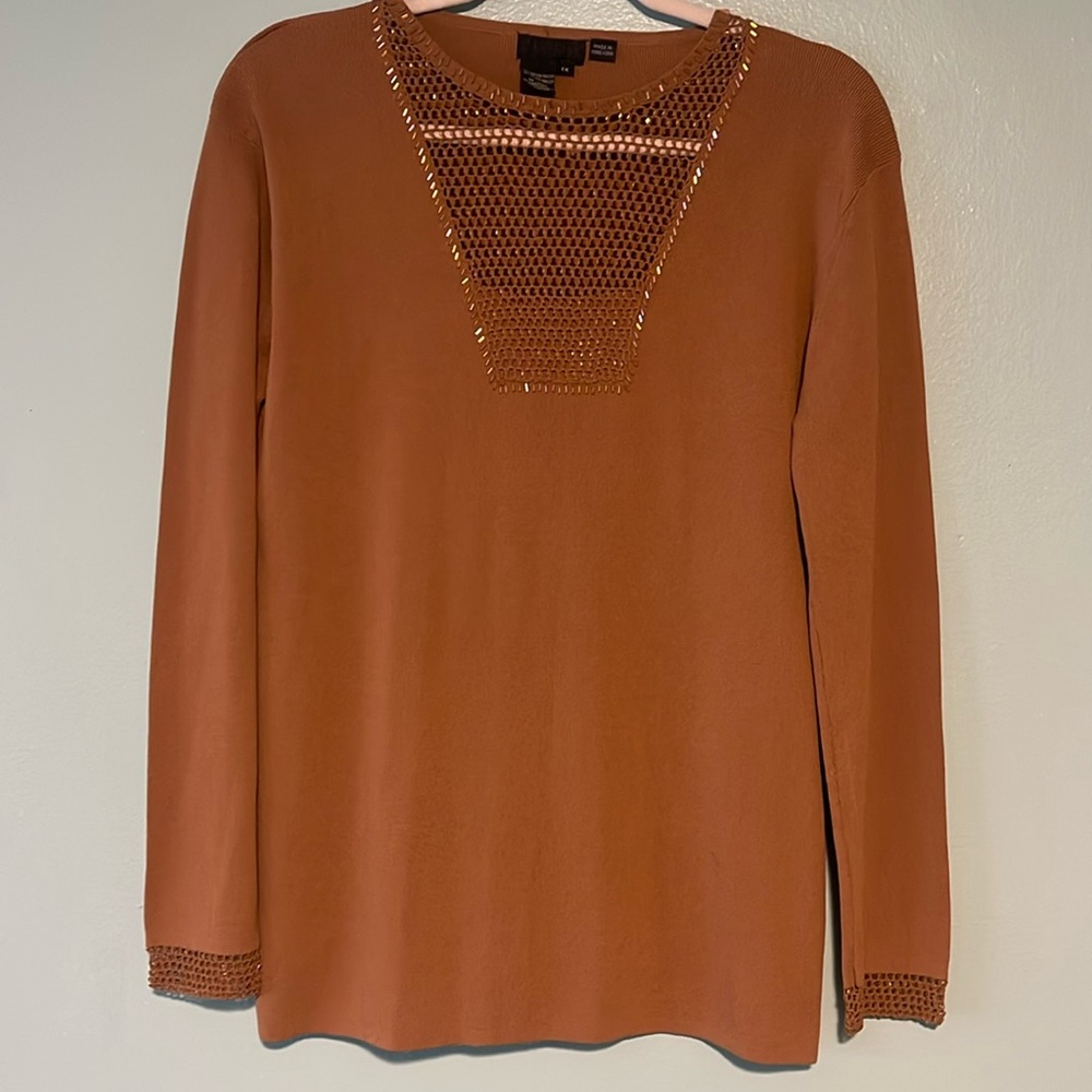 Ladies Vintage Radzoli sweater with Iridescent sequin embellishments - Size 1X